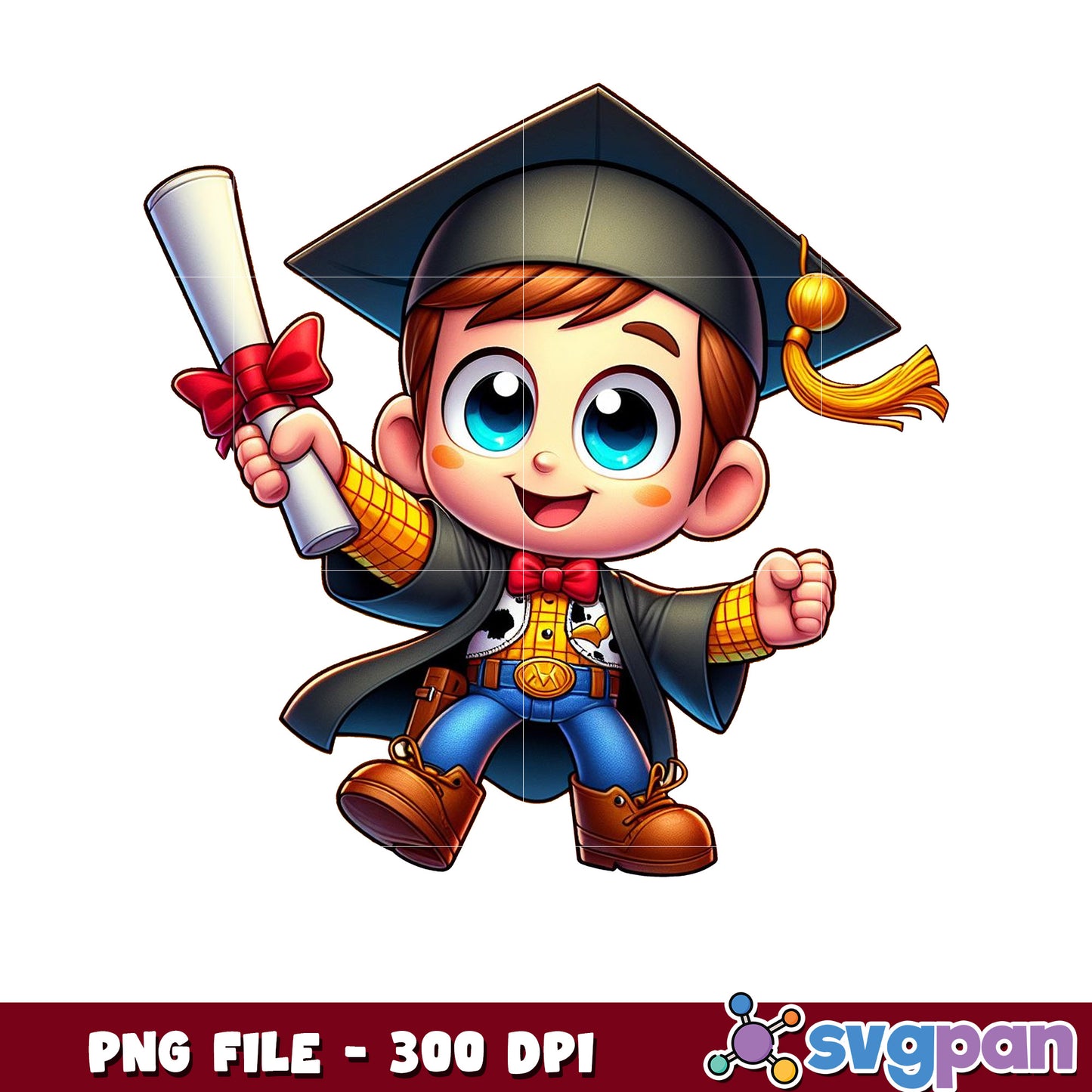 Chibi Woody graduation png, toy story woody png, the graduate png
