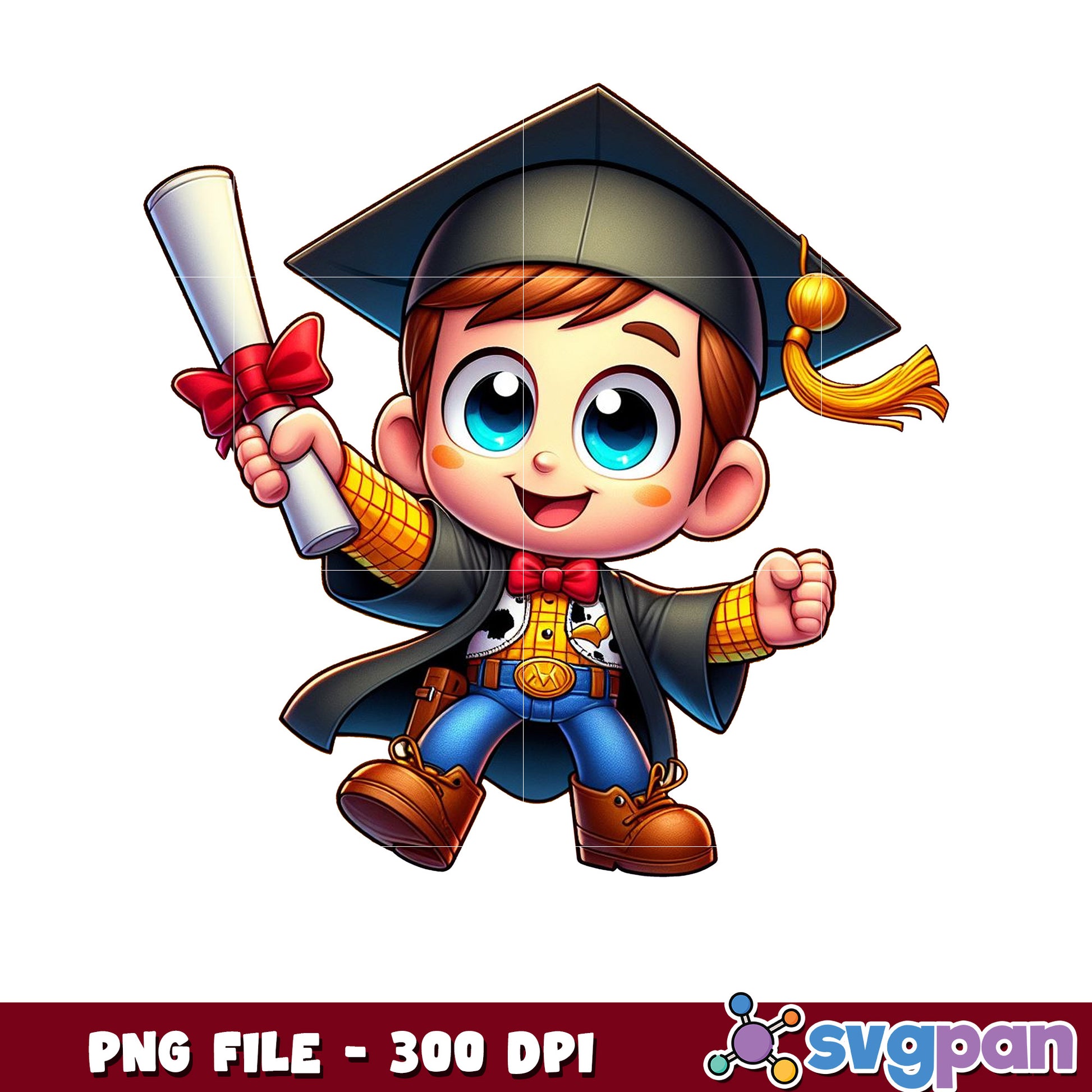 Chibi Woody graduation png, toy story woody png, the graduate png