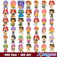Chibi hunters kpop design png bundle