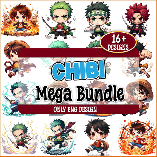 Chibi one piece art png bundle