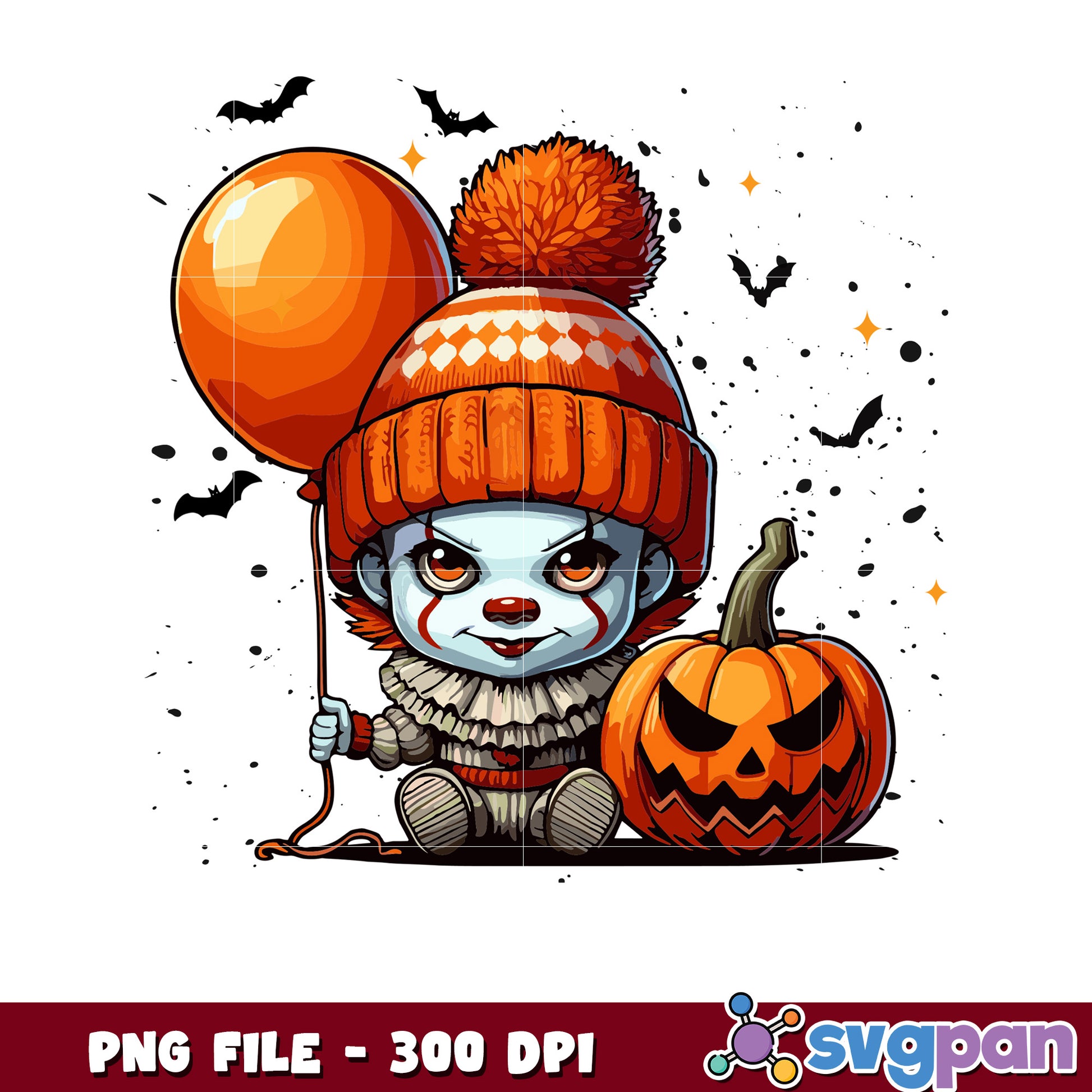 Chibi pennywise png, trick or treat png, halloween songs png