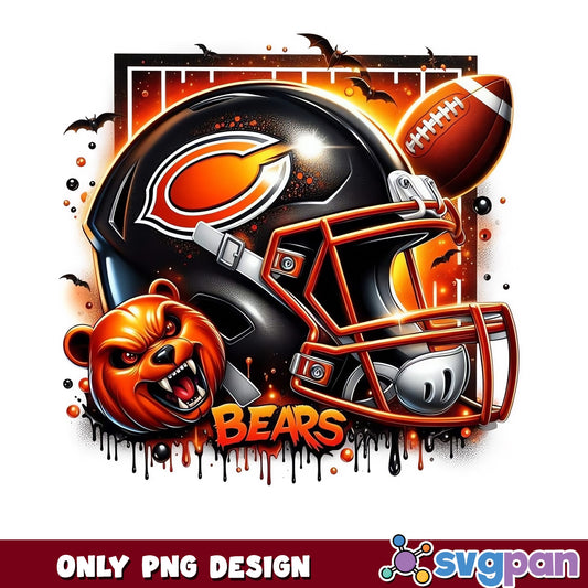 Chicago Bears Halloween PNG, NFL Football Halloween PNG, Bears PNG