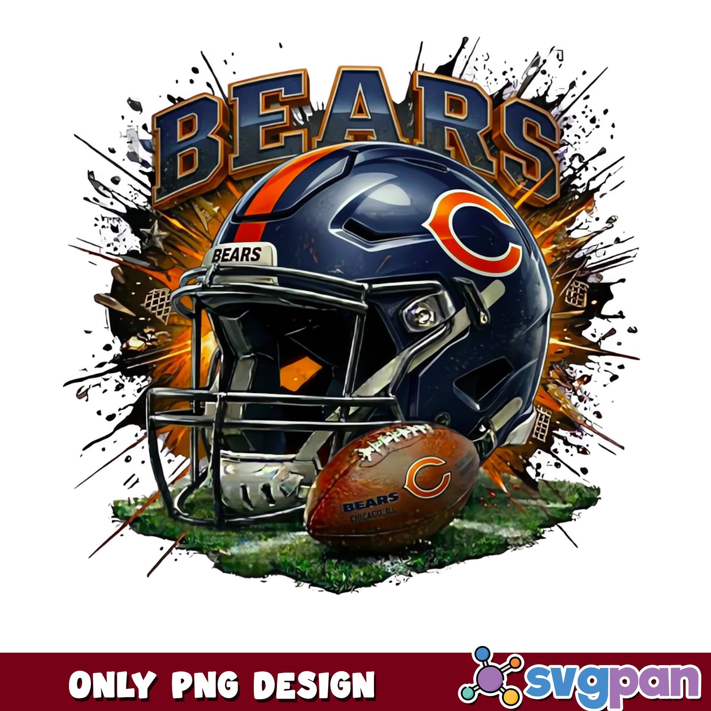 Chicago Bears Helmet Football PNG, Bears NFL PNG, Chicago Bears PNG