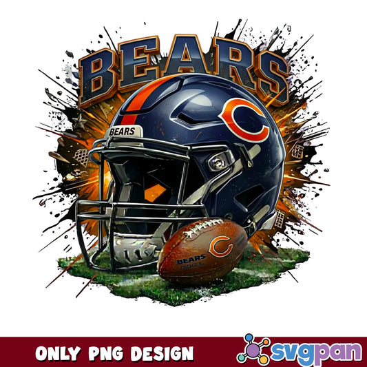 Chicago Bears Helmet Football PNG, Bears NFL PNG, Chicago Bears PNG