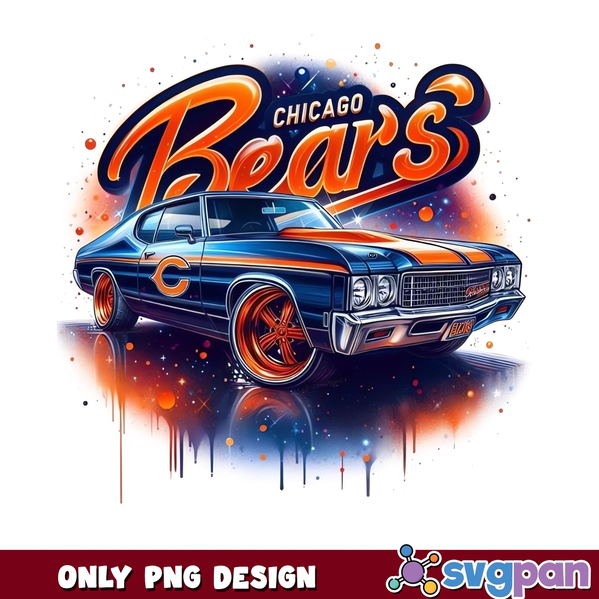 Chicago Bears Muscle Car PNG, NFL Football PNG, Bears PNG