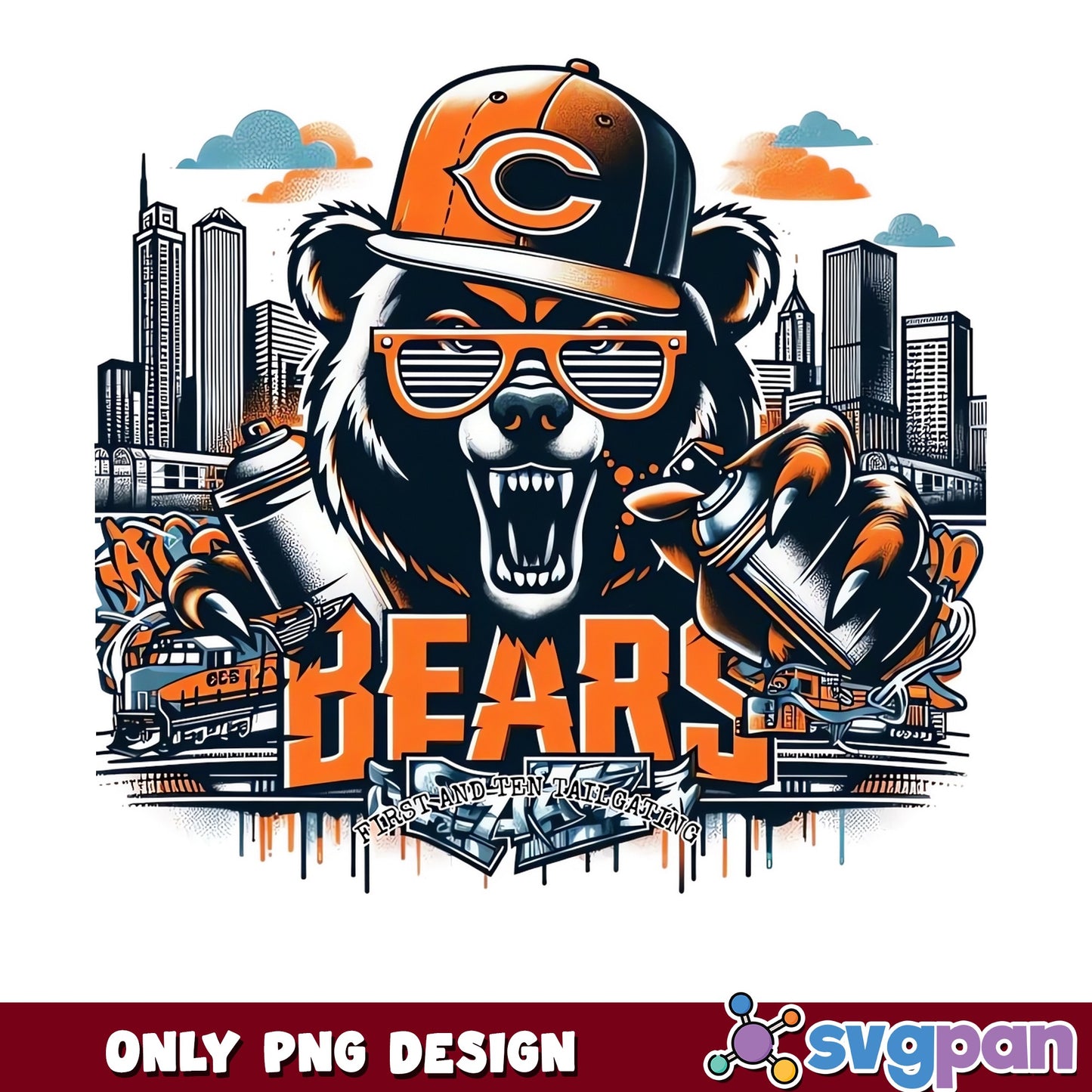 Chicago Bears NFL PNG, Football Team Graffiti PNG, Bears PNG