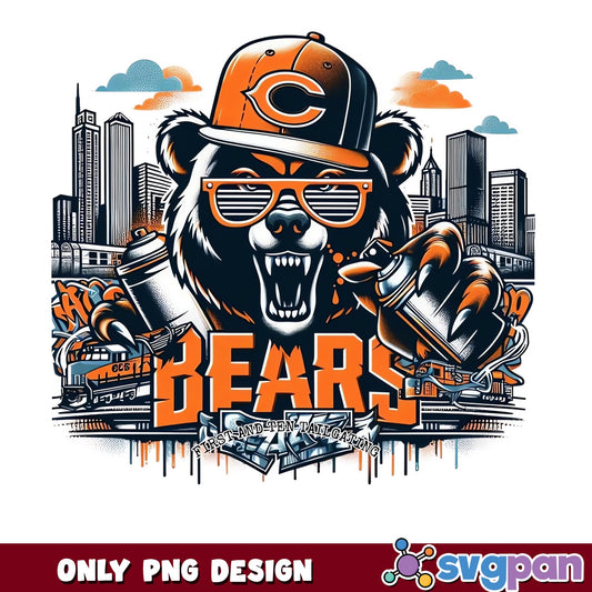 Chicago Bears NFL PNG, Football Team Graffiti PNG, Bears PNG