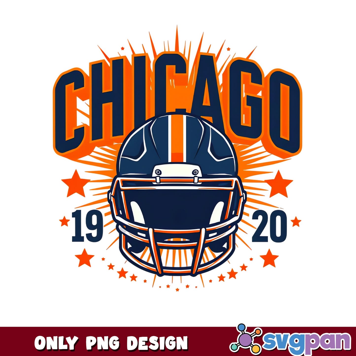 Chicago Football Helmet PNG, Chicago 1920 PNG, Football Fan PNG