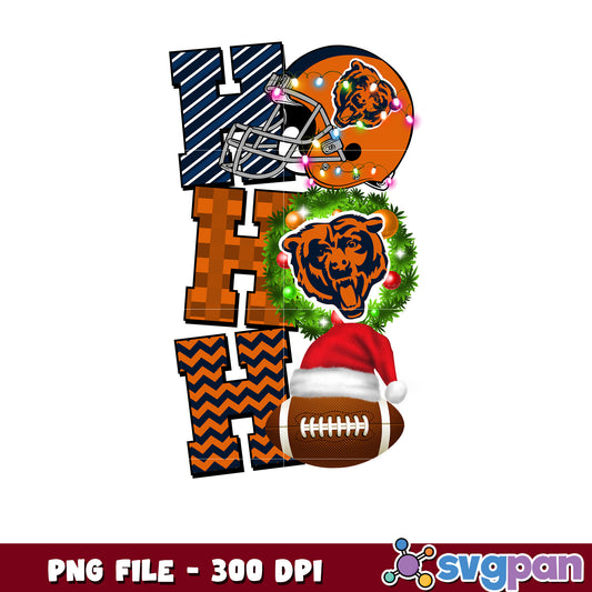 Chicago bears helmet hohoho png, nfl christmas games​ png, super bowl 2025