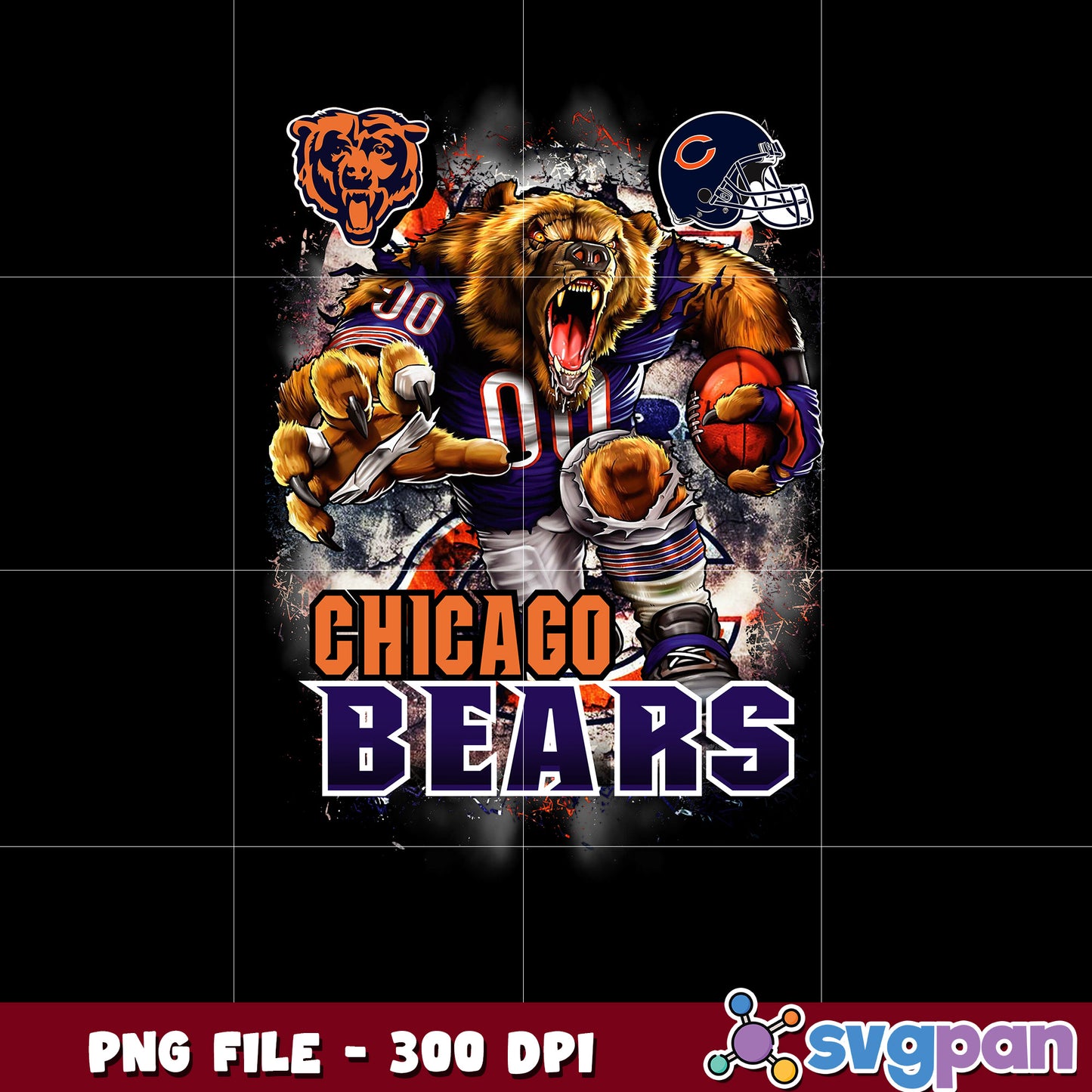 Chicago bears logo helmet and mascot png, super bowl png, american football png