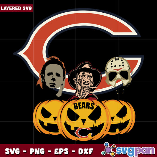 Chicago bears svg, nfl team logo svg, chicago football design svg
