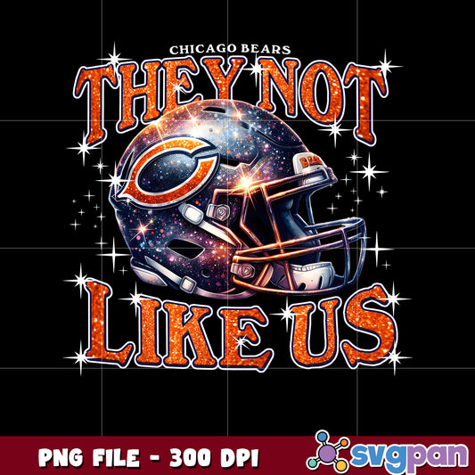 Chicago bears they not like us helmet design png, american rugby png, nfl teams png