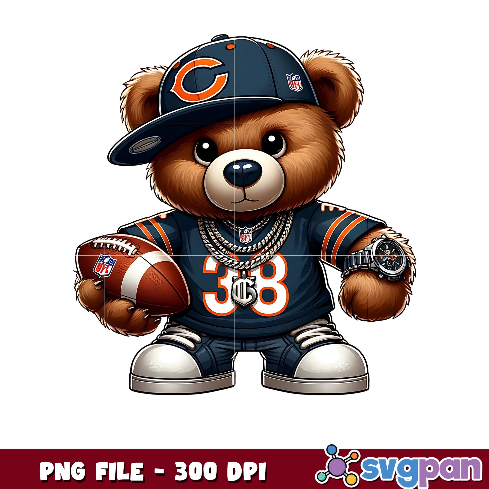 Chicago bears thug life bear png, nfl jerseys​ png, american rugby png