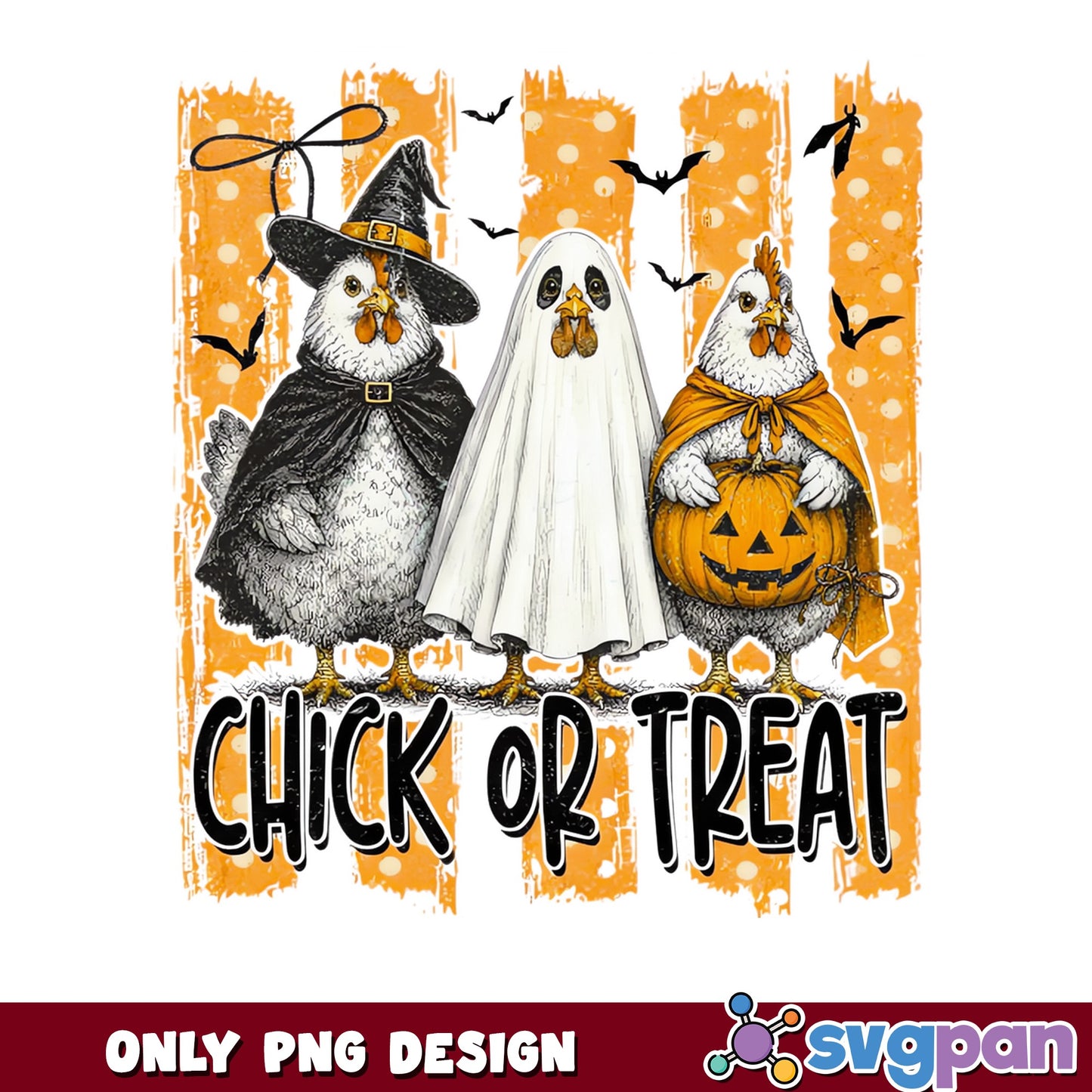 Chick Or Treat Halloween PNG, Funny Chicken Halloween PNG, Fall PNG