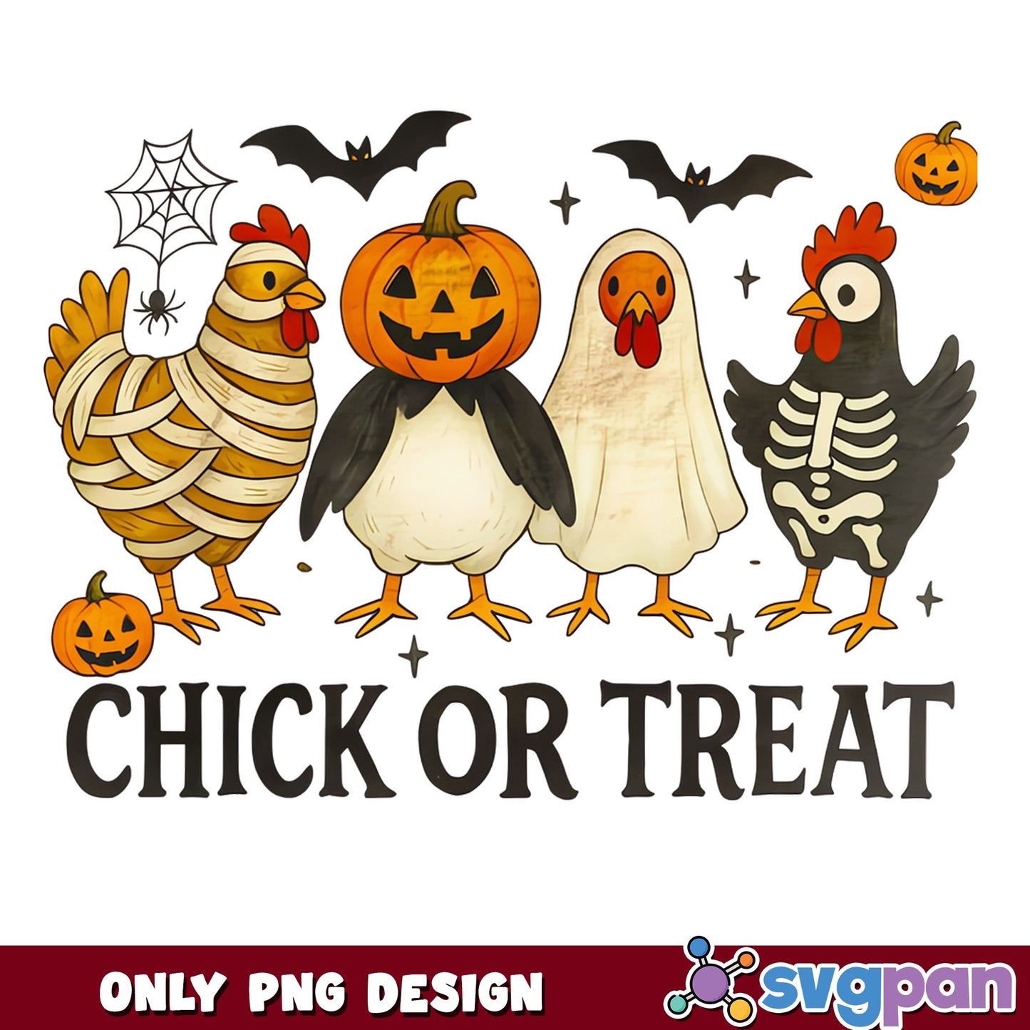 Chick Or Treat Halloween PNG, Funny Chicken PNG, Halloween PNG
