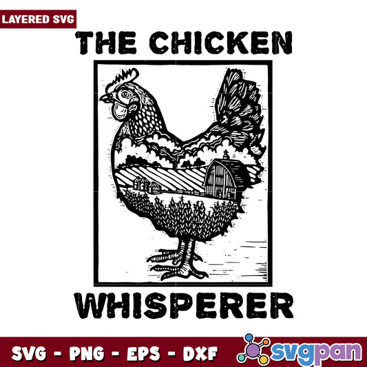 Chicken Whisperer SVG Design, perfect for rustic decor projects