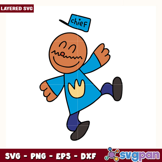 Chief character dog man cartoon svg, dog man movie svg, dog man characters svg