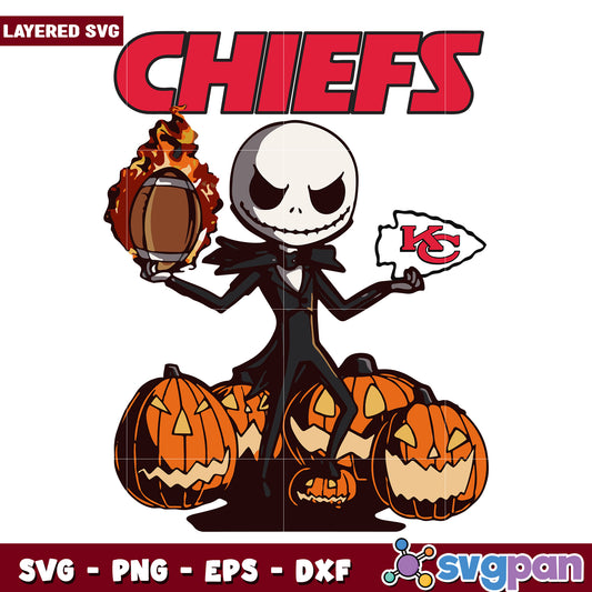 Chiefs kansas city Jack skellington svg, american football svg, nfl games svg