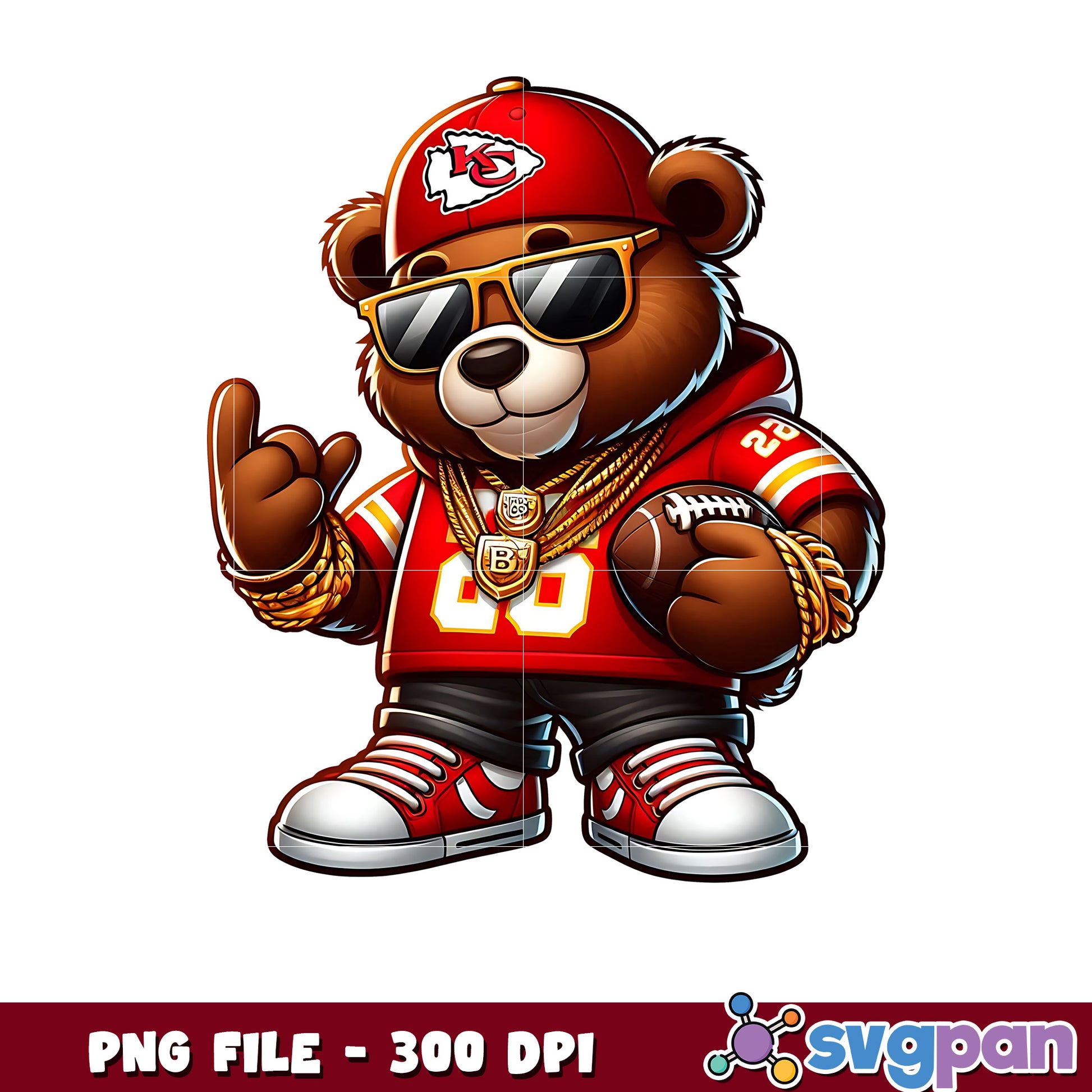 Chiefs thug life bear png, nfl jerseys​ png, american rugby png