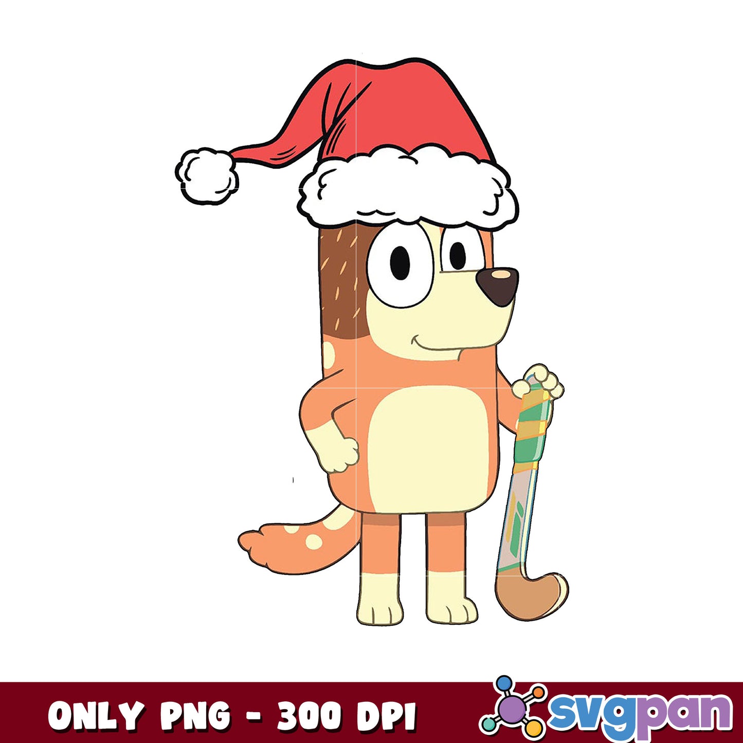 Chilli christmas hat png, bluey christmas png, bluey character png