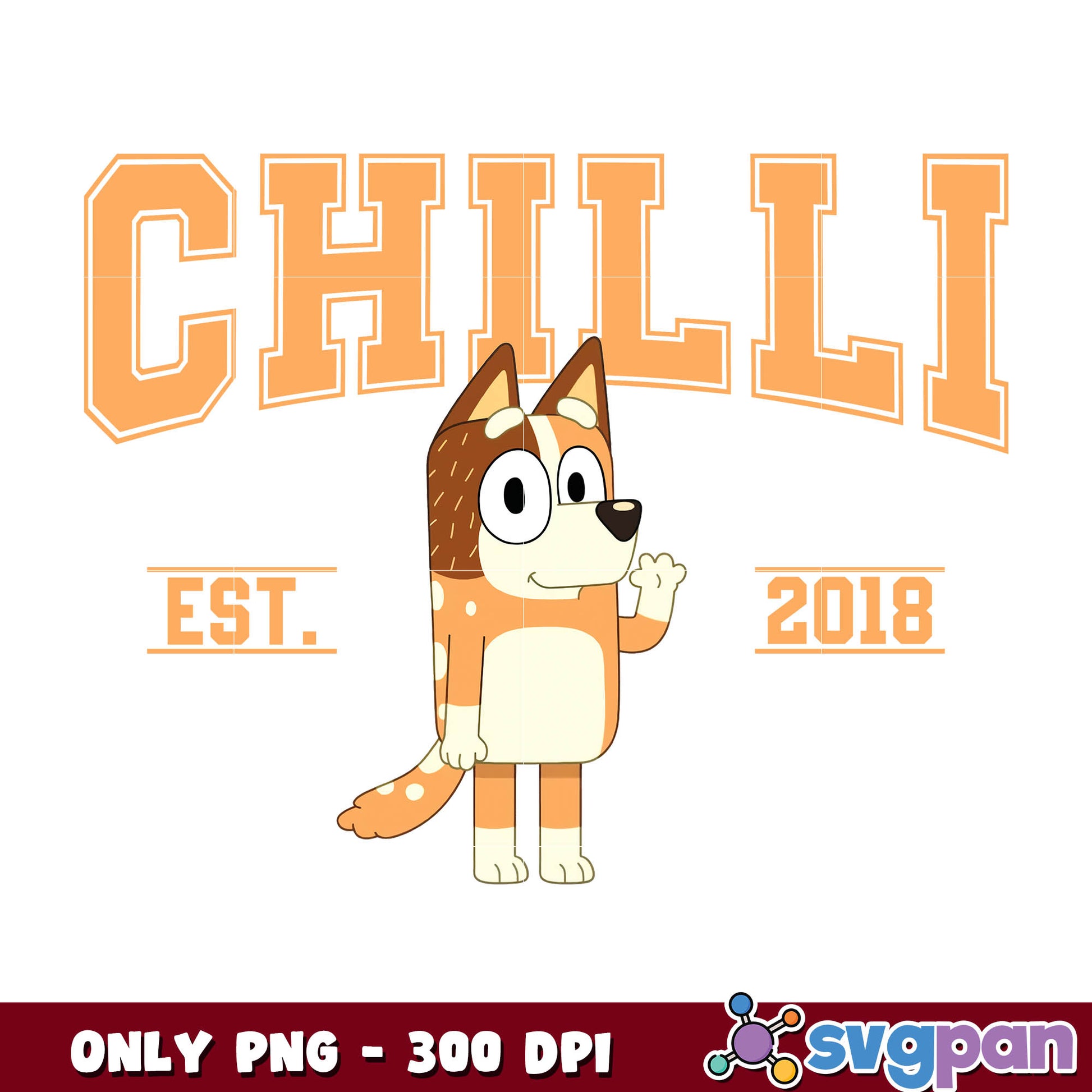 Chilli est 2018 bluey png