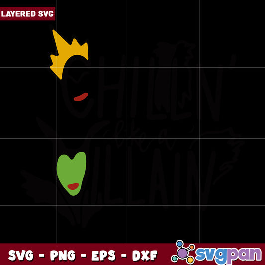 Chilln like a willain design svg, funny halloween svg, halloween fall svg