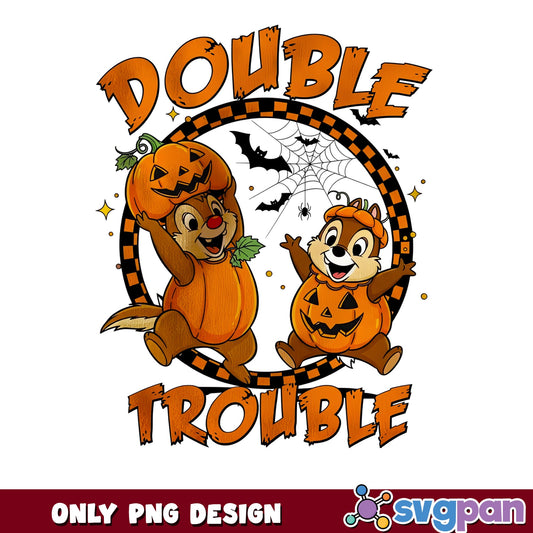 Chip And Dale Double Trouble Halloween PNG, Pumpkin Disney, Spooky PNG