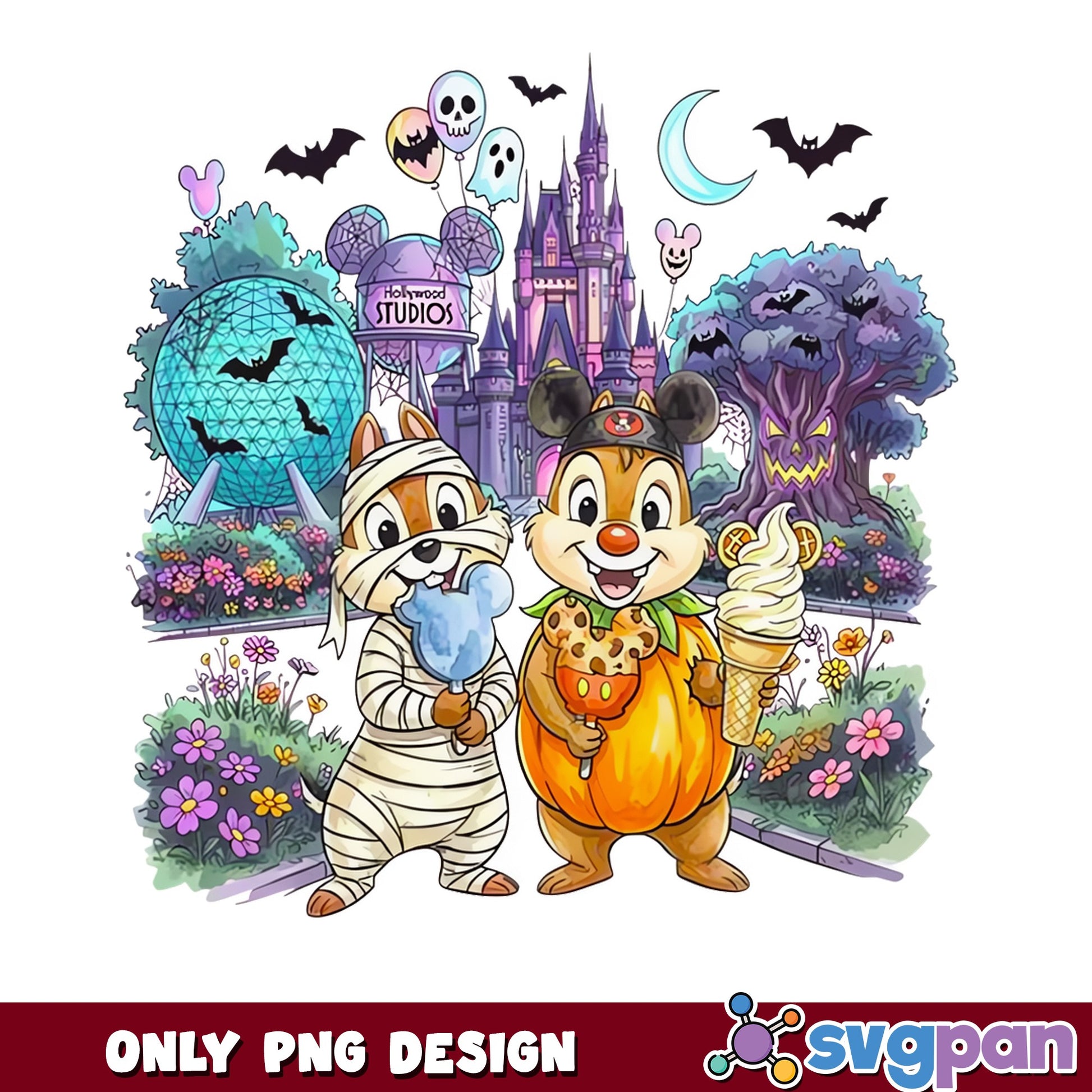 Chip And Dale Halloween Costume PNG, Disney World PNG, Spooky PNG