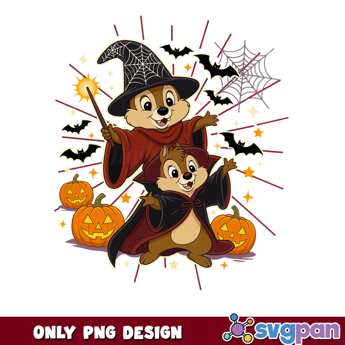Chip And Dale Halloween PNG, Disney Witch Vampire Costume, Spooky PNG