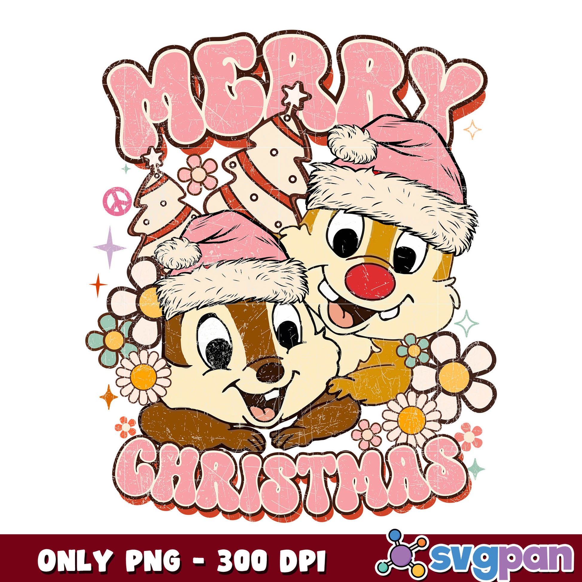 Chip and dale merry christmas png
