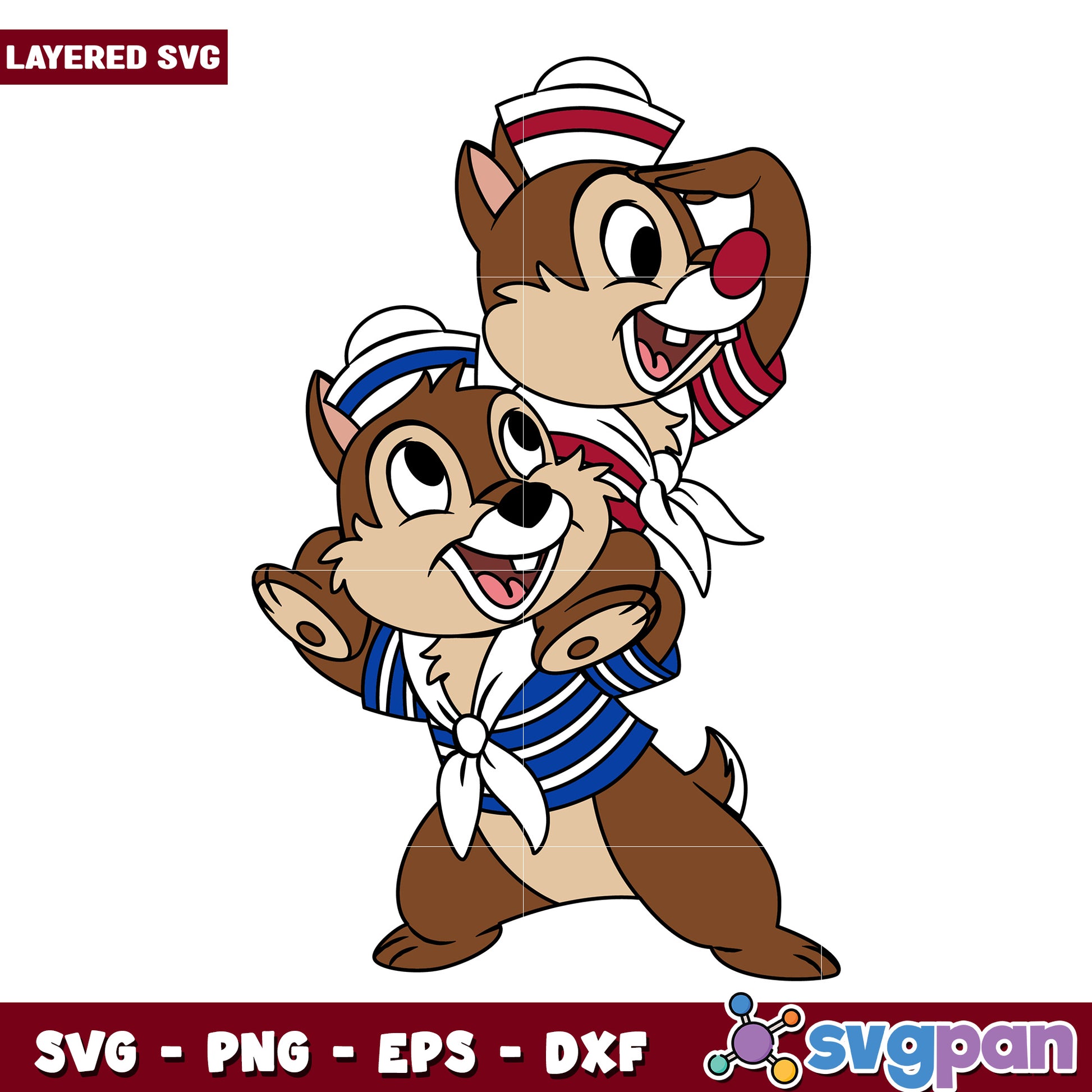 Chipmunk characters cruise ship design svg, disney characters svg, disney svg