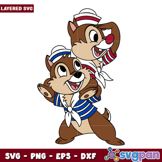 Chipmunk characters cruise ship design svg, disney characters svg, disney svg