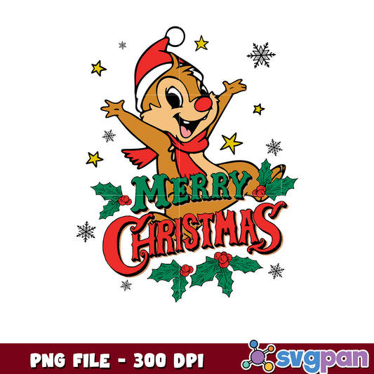 Chipmunk christmas png, merry christmas​ png, holiday png