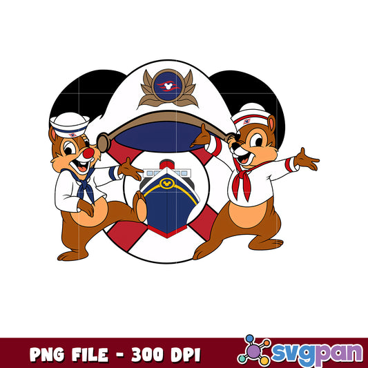 Chipmunk cruise png, disney chipmunk cruise png, chip and dale cruise png