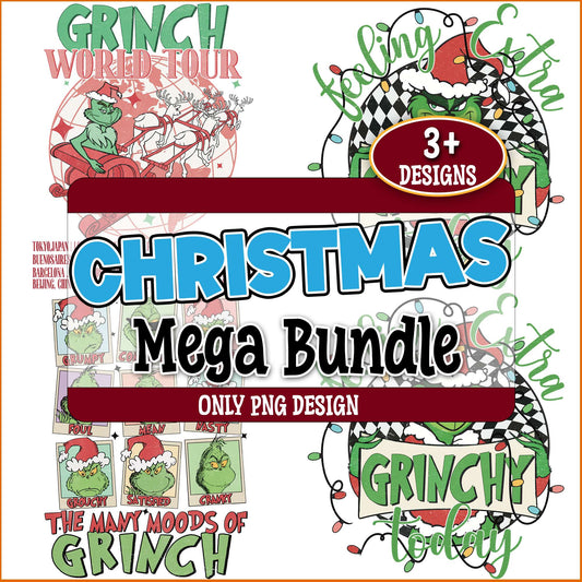 Chirstmas grinch world tour png bundle