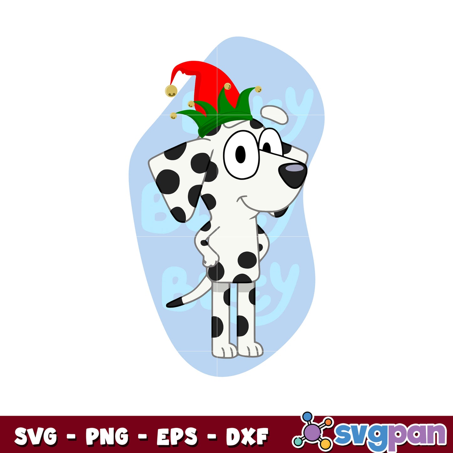 Chloe and bluey christmas design svg, bluey christmas hat svg