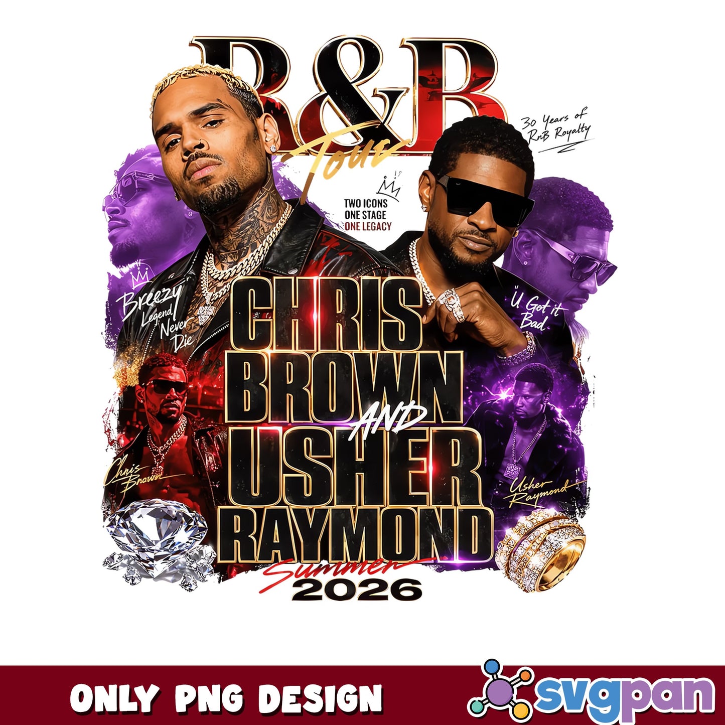 Chris Brown And Usher Raymond RnB Tour PNG, Rap PNG, Music PNG