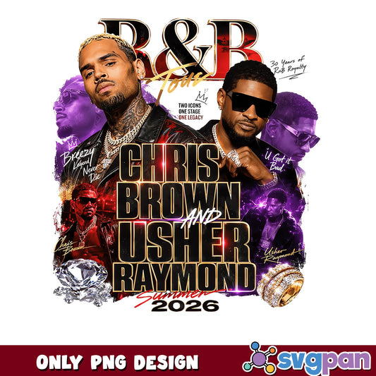 Chris Brown And Usher Raymond RnB Tour PNG, Rap PNG, Music PNG