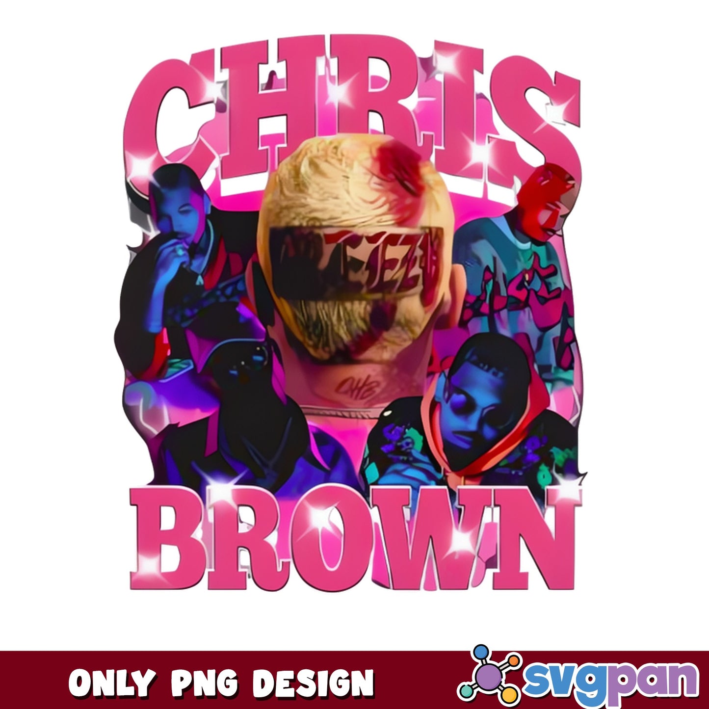 Chris Brown PNG, Rapper Bootleg Graphic Tee, Music Fan PNG