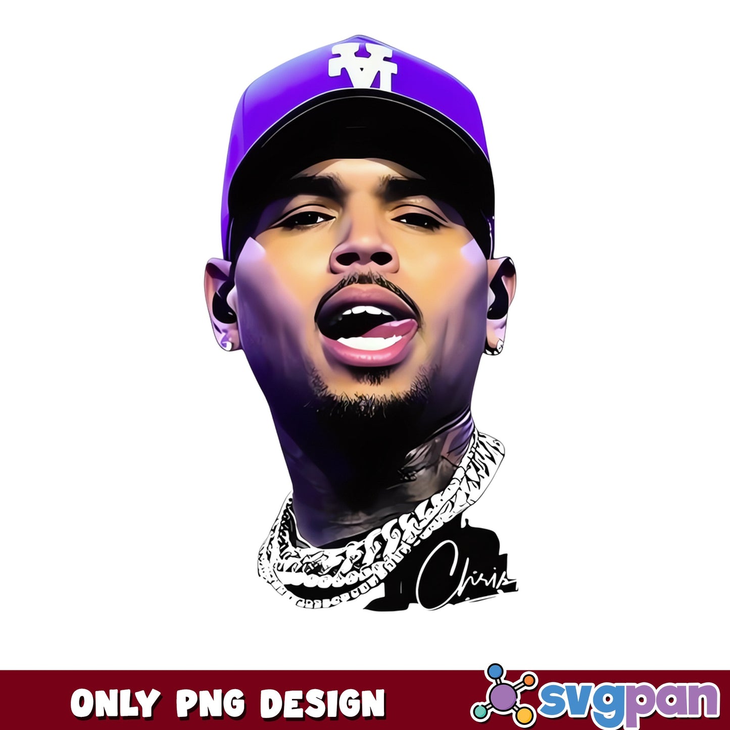 Chris Brown PNG, Rapper Hip Hop Sublimation, Music Fan PNG