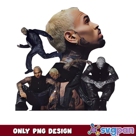 Chris Brown PNG, Rapper Music Fan Gift, R&B Singer PNG