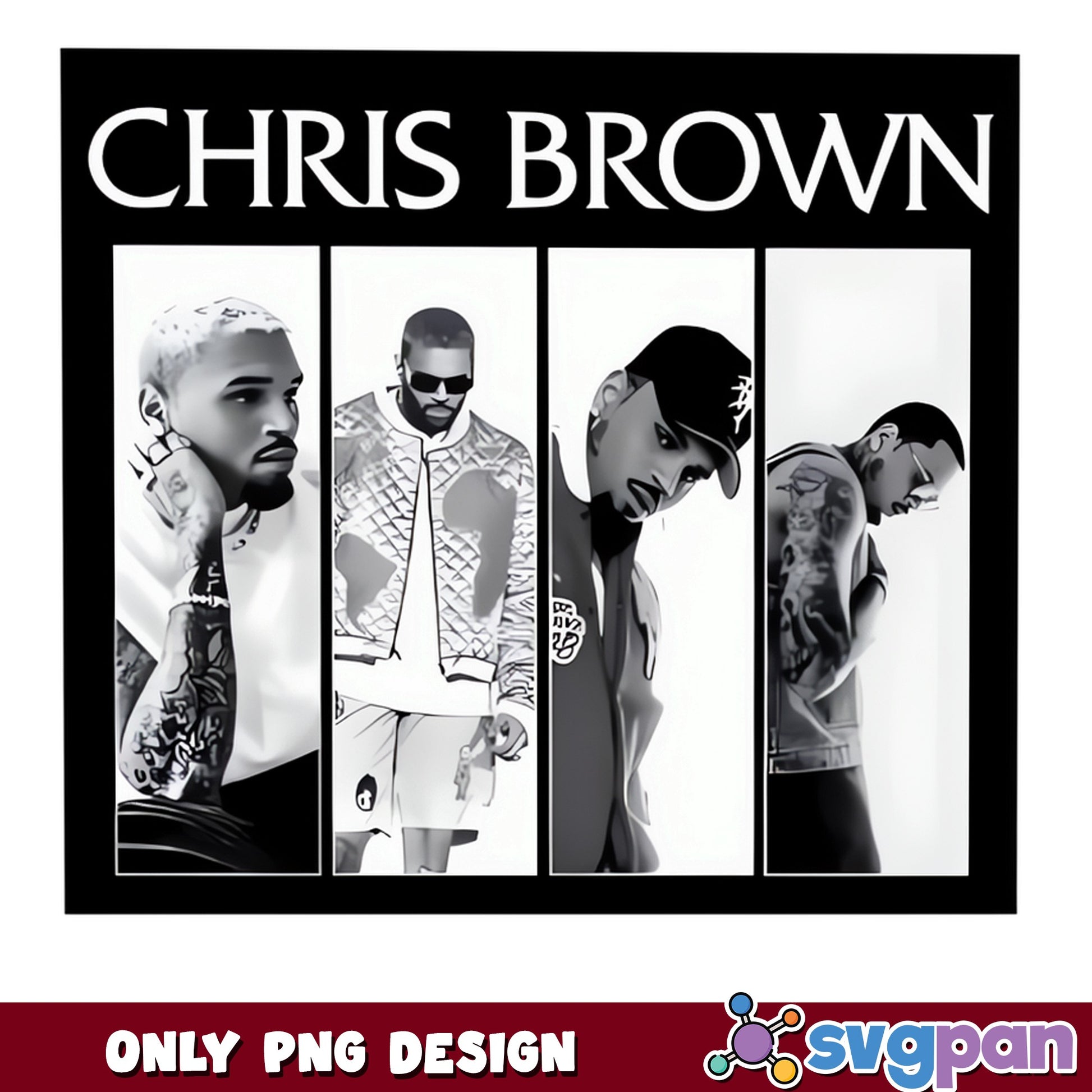 Chris Brown PNG, RnB Singer Graphic Tee, Music Fan PNG