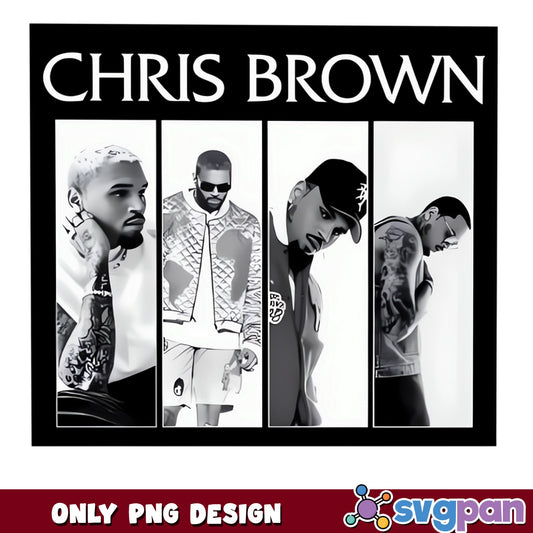 Chris Brown PNG, RnB Singer Graphic Tee, Music Fan PNG