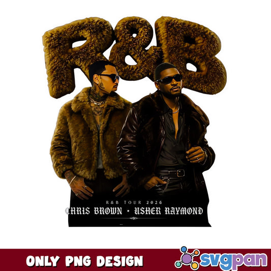 Chris Brown Usher Raymond R&B Tour 2026 PNG, Music PNG