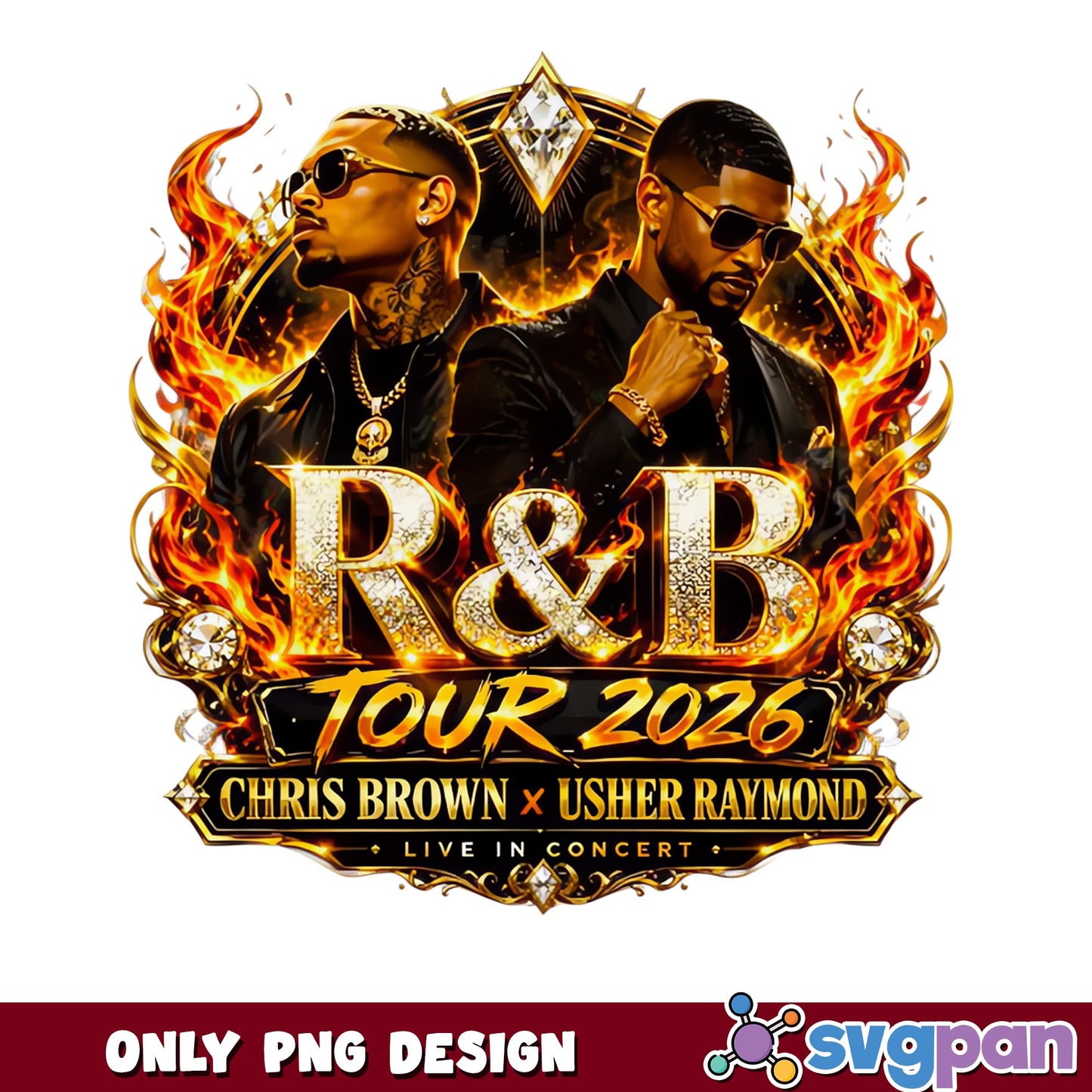 Chris Brown Usher Raymond RnB Tour 2026 PNG, Concert PNG, Music PNG