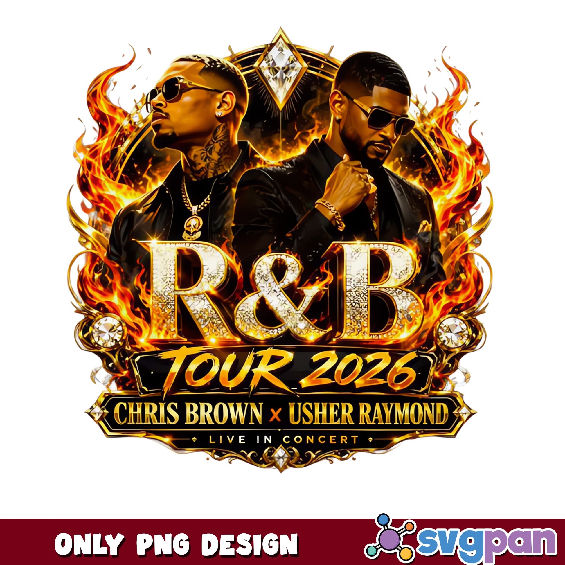 Chris Brown Usher Raymond RnB Tour 2026 PNG, Concert PNG, Music PNG