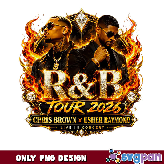 Chris Brown Usher Raymond RnB Tour 2026 PNG, Concert PNG, Music PNG