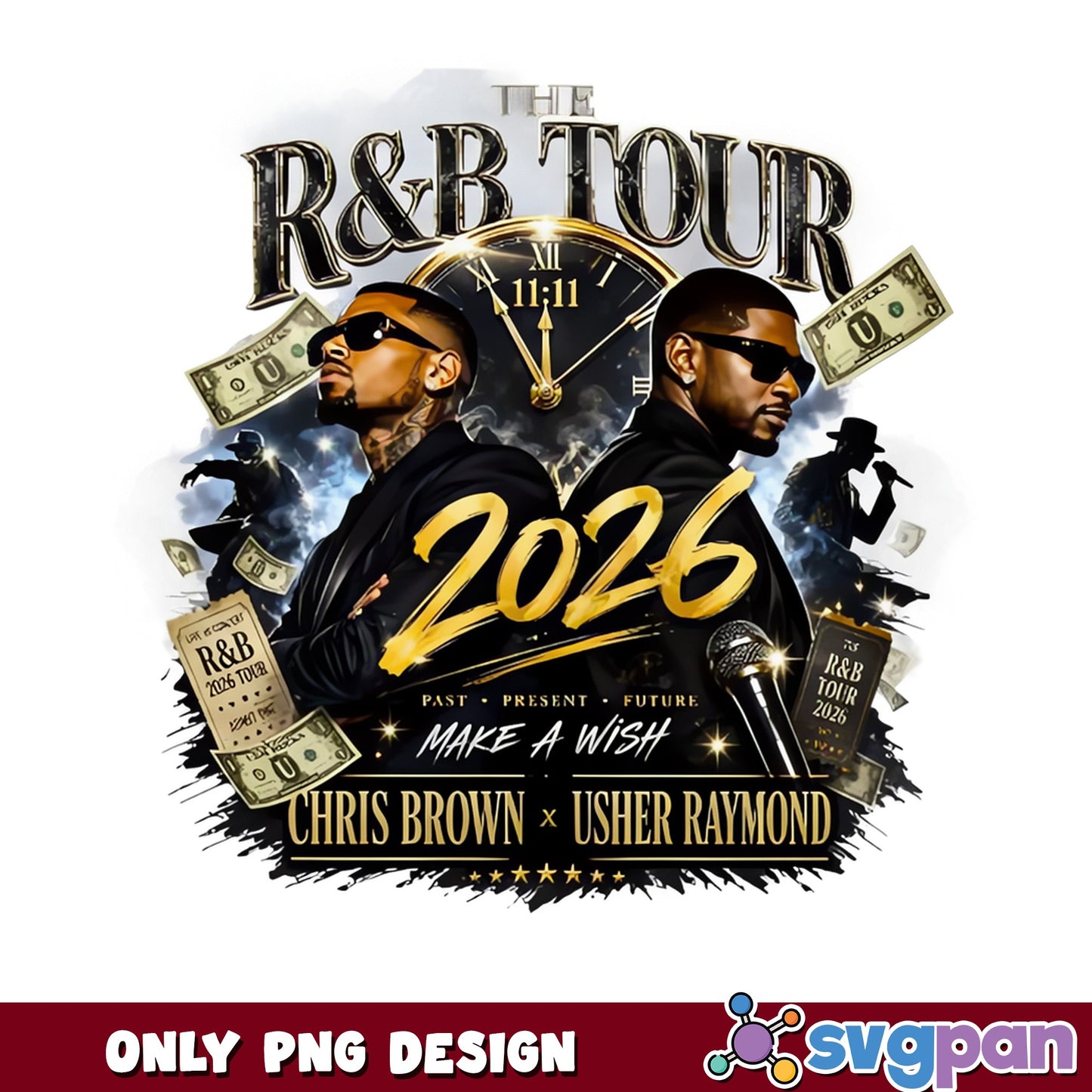 Chris Brown Usher Raymond RnB Tour 2026 PNG, Make A Wish PNG, Concert PNG