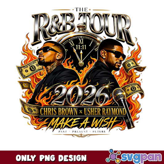 Chris Brown Usher Raymond RnB Tour 2026 PNG, Make A Wish PNG, Concert Tour PNG