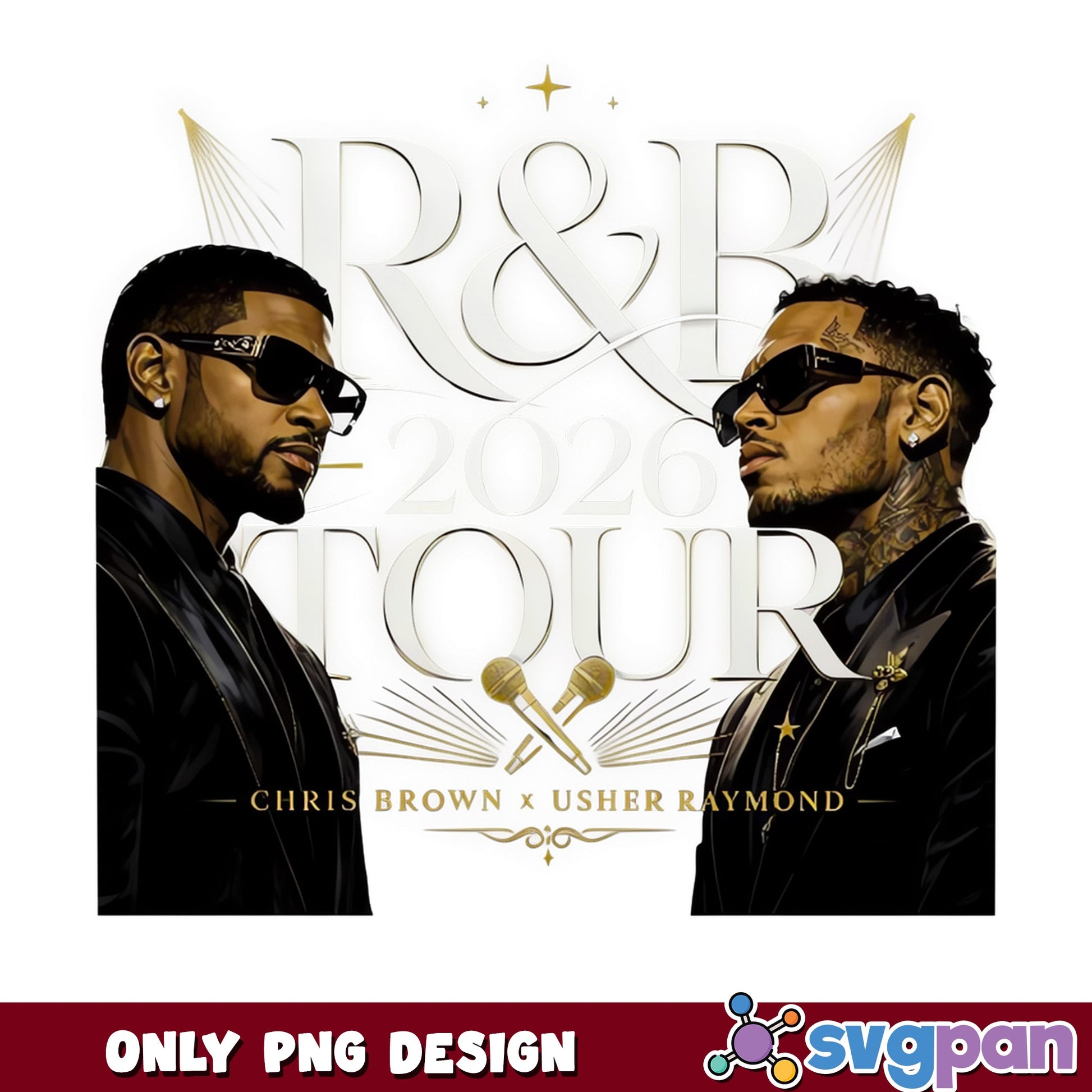 Chris Brown Usher RnB Tour 2026 PNG, Concert PNG, Music PNG